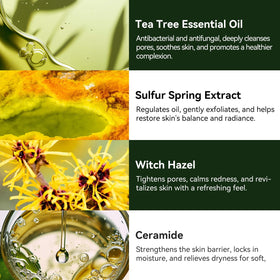 House of Nutrition applying soap to face to reduce oil and calm redness
