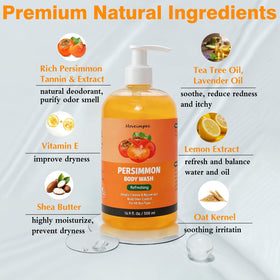 Hoveimpee bottle placed in shower showing easy pump use and freshness