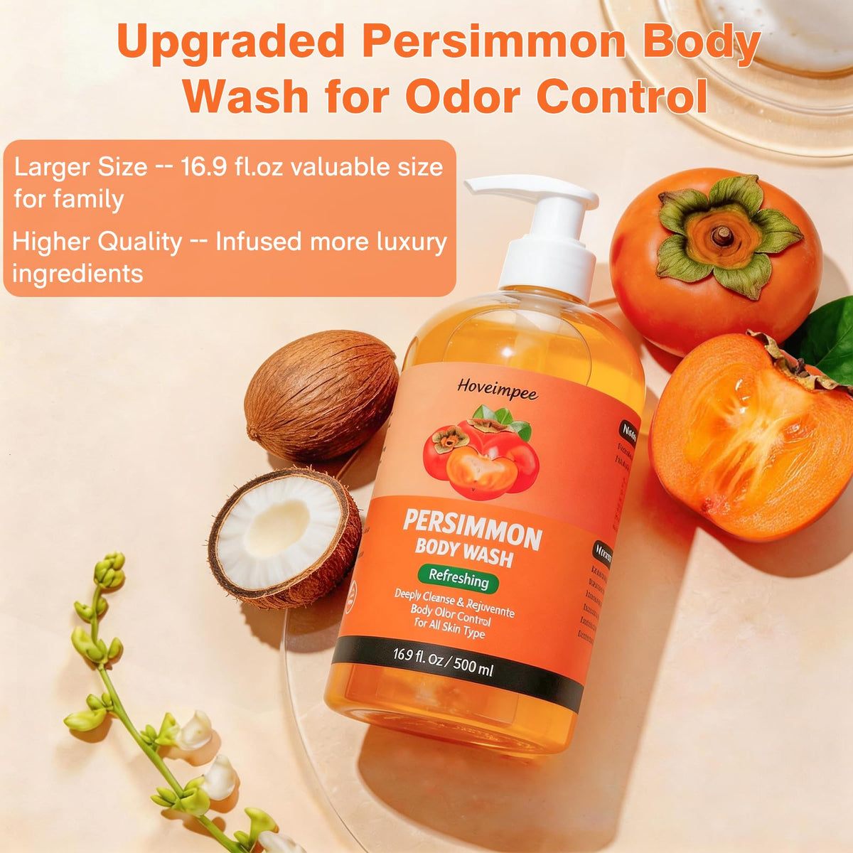 Hoveimpee pouring texture close-up displaying creamy lather and moisturizing feel
