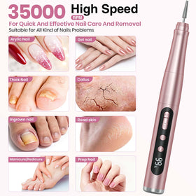 Hoxida in use during pedicure showing effective callus and thick nail care