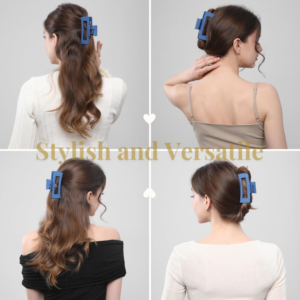 HQ-SITE clips securing a bun, showing strong hold in updo