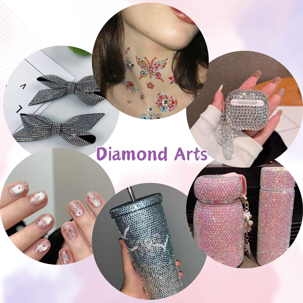 HRLbrc rhinestones applied to a tumbler showing durable decorative finish