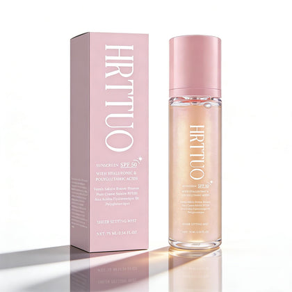 HRTTUO front packaging showing SPF 50 and radiant finish