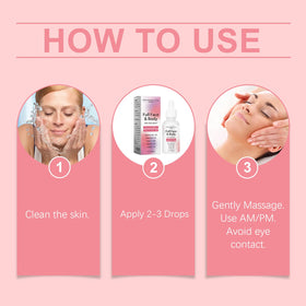 hsdtas Finones applying drops to face illustrating quick absorption and layering