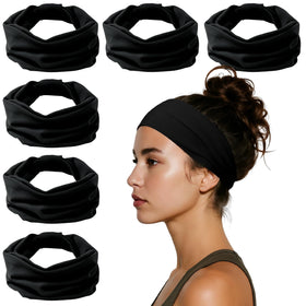 HSEM front view of six black headbands showing neat bundle and convenience