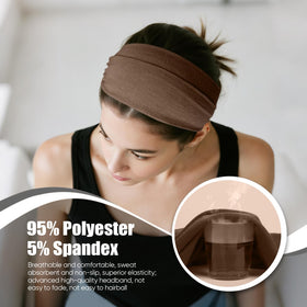 HSEM headband worn by runner showing secure non-slip hold during exercise