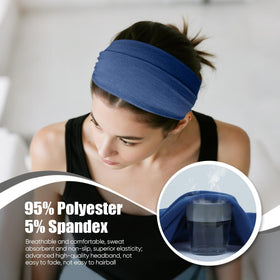 HSEM headband in use while running demonstrating secure non-slip hold and sweat control