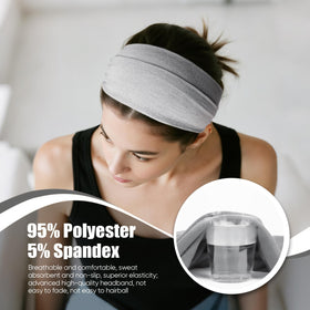 HSEM headband worn by runner keeping hair and sweat off face for focused exercise