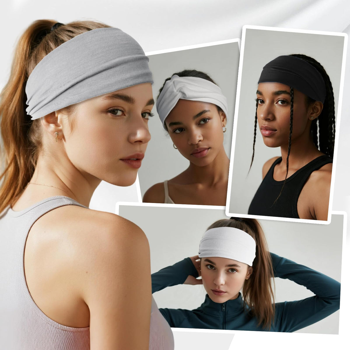 HSEM headband styled in bathroom during skincare routine providing hands-free convenience