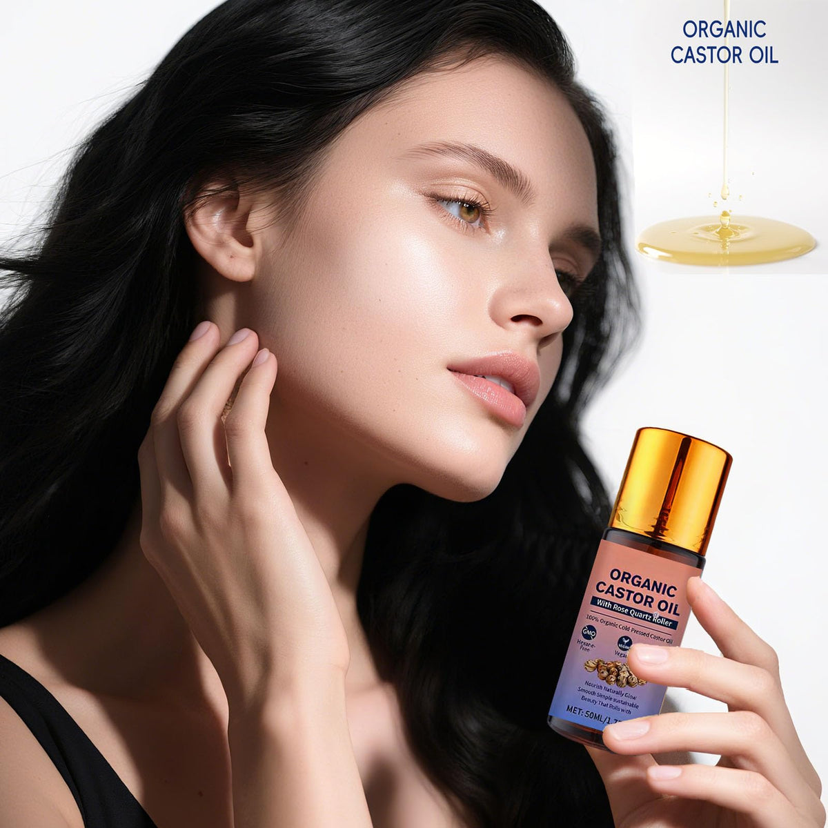 HTBGAA applying roll-on to brows for targeted grooming benefit