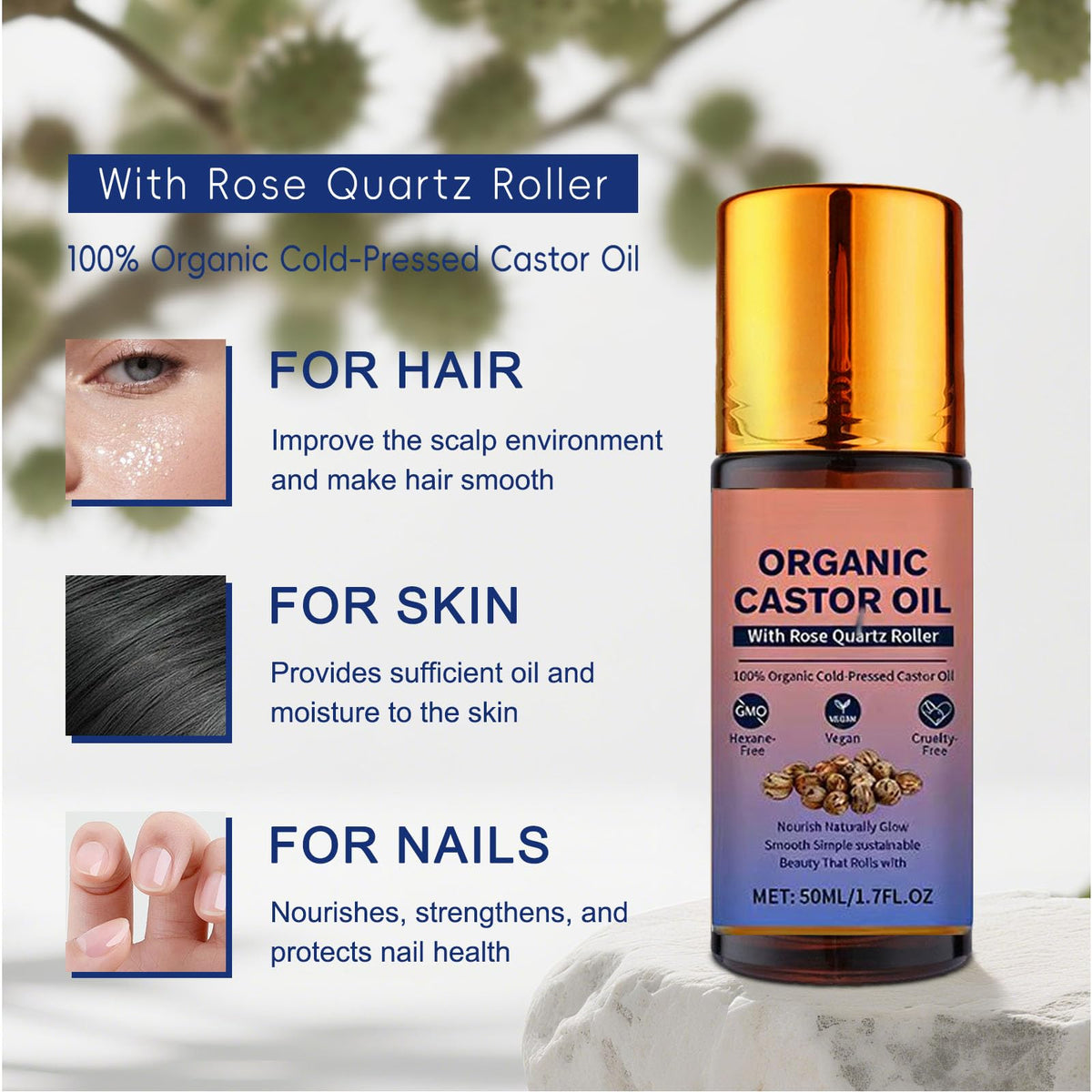 HTBGAA roller head close-up with smooth ball, precise application benefit