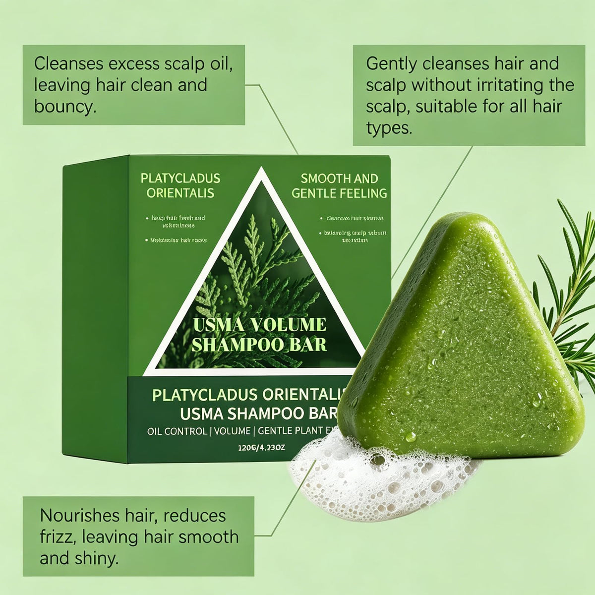 Htcpuo close-up texture of shampoo bar highlighting rosemary extract