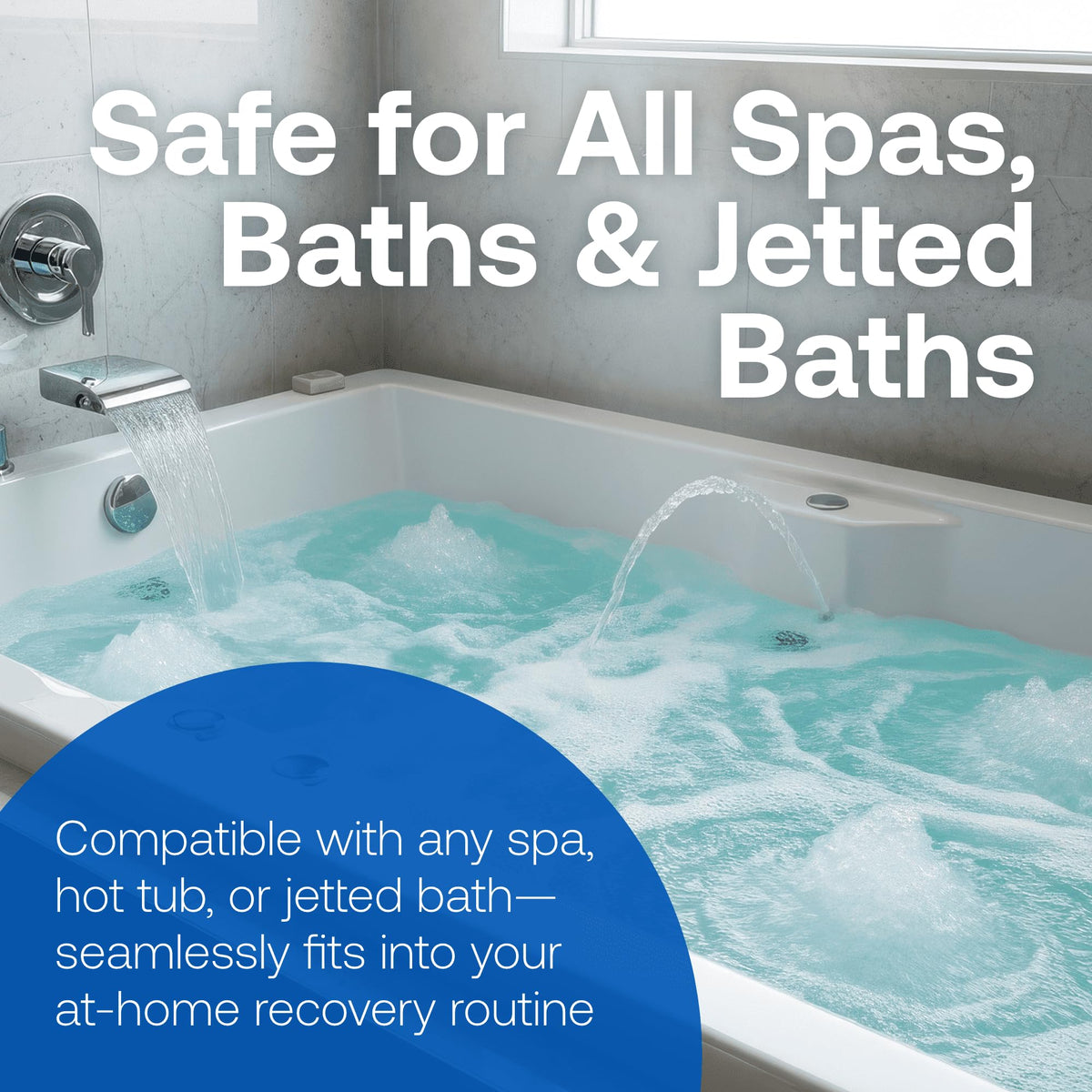 HTH Spa on wet skin after soak showing moisturized skin benefit