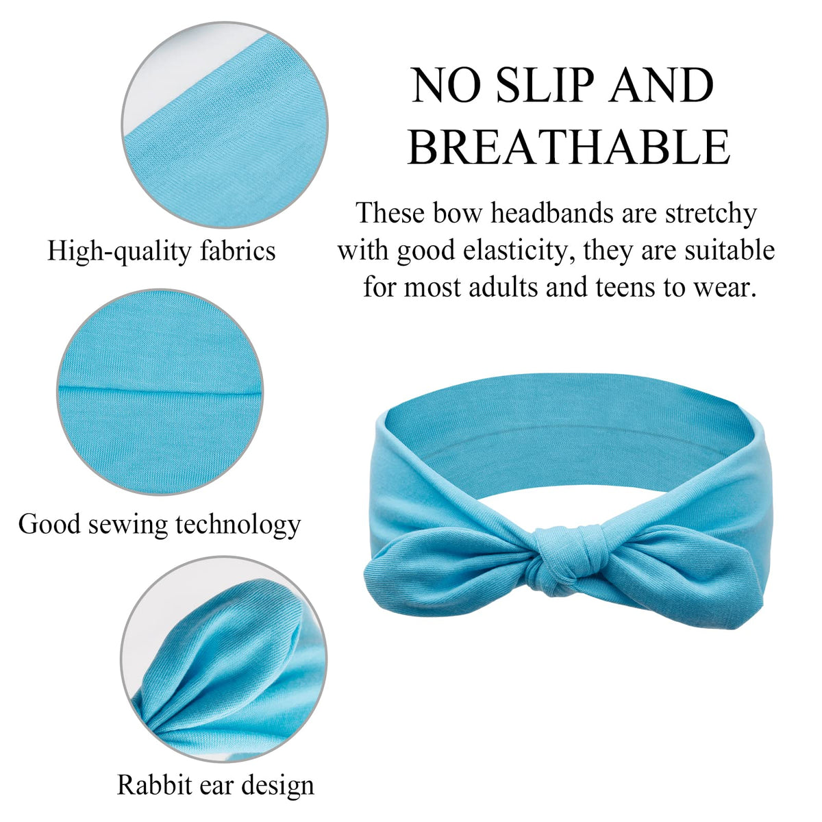 Huachi colorful headbands laid flat to show assortment choices
