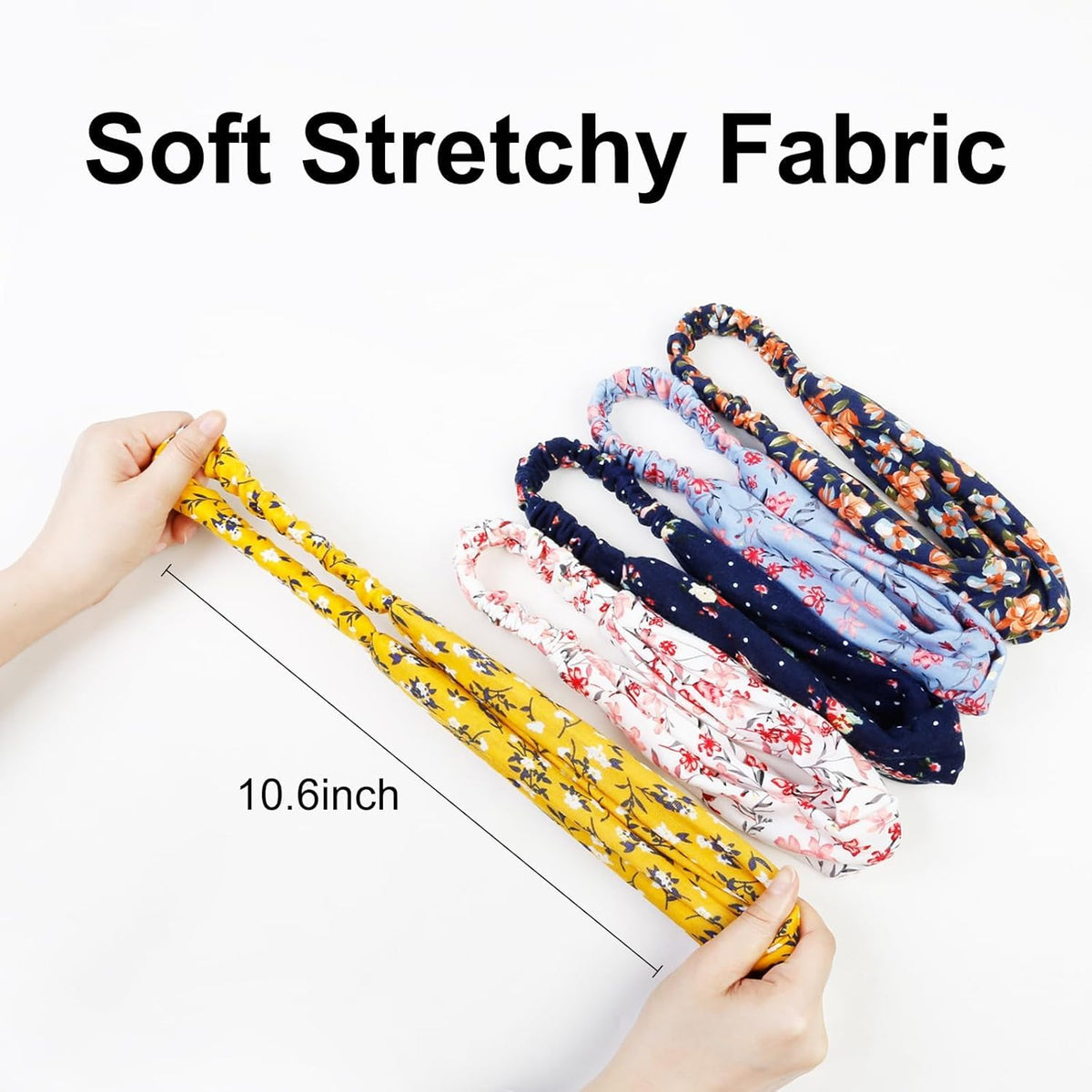 Huachi elastic back stretched to show comfortable fit and secure hold