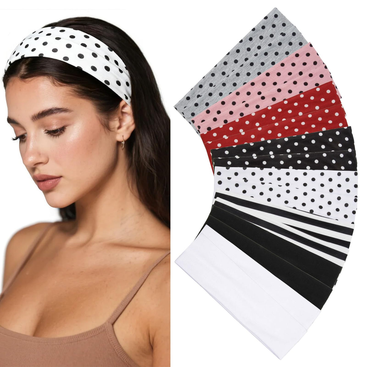 Huachi front packaging showing the 16-pack and colorful polka-dot styles for versatile wear