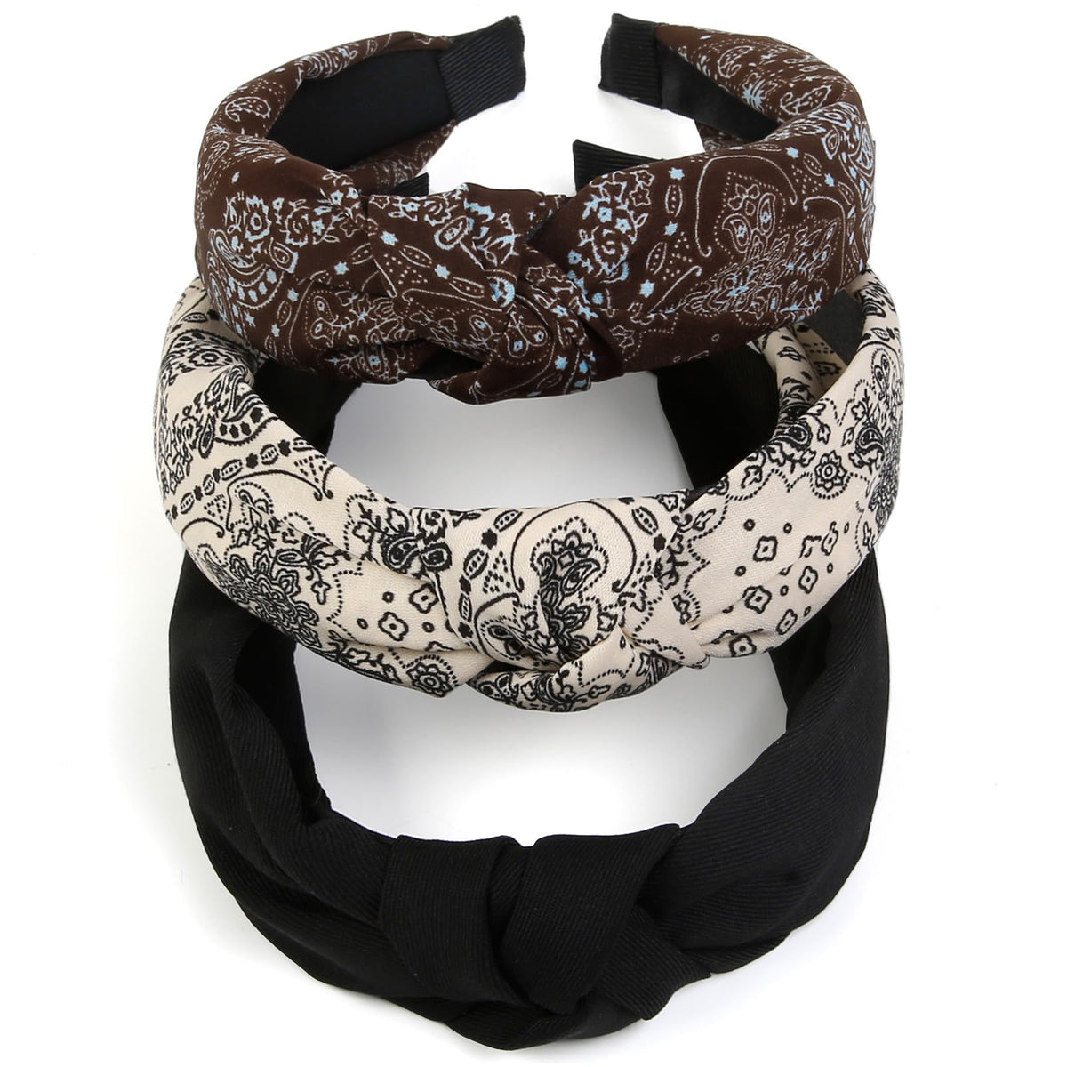 Huachi four headbands flat lay showing variety and easy outfit coordination