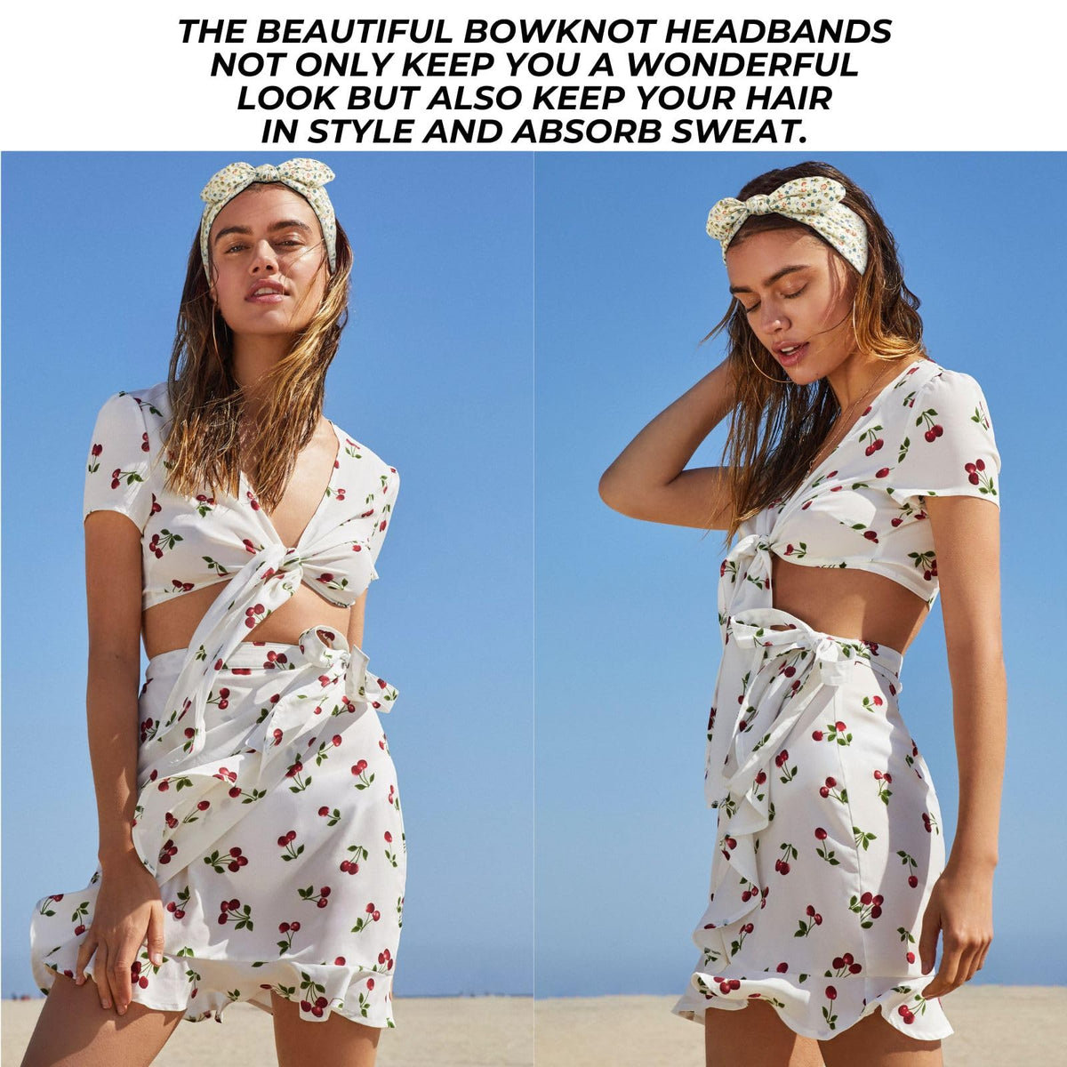 Huachi headband in use during yoga demonstrating non-slip fit and sweat-friendly fabric