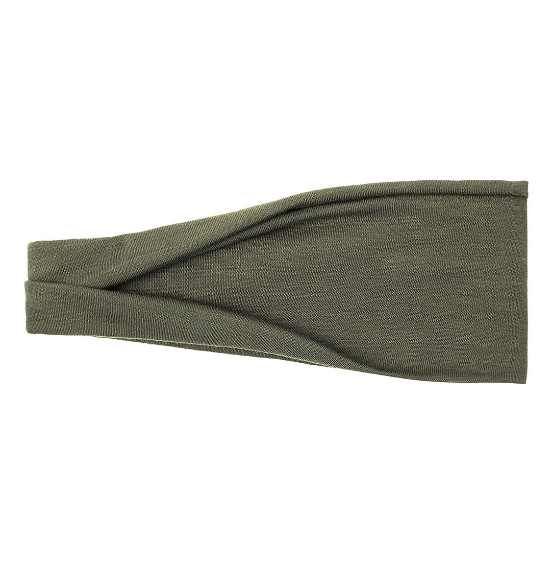 Huachi headband on long hair keeping hair back and sweat managed