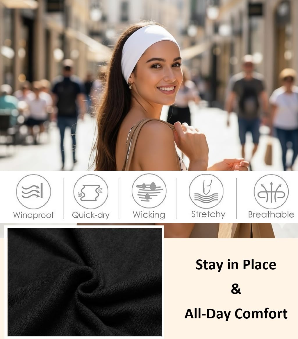 Huachi headband next to ruler showing 2.5 inch width and fit