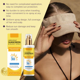 HuaQing mist settling on hair strands to protect color and add shine