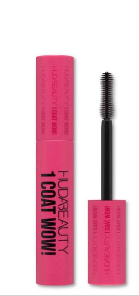 NAPH H.U.D.A BEAUTY mascara front packaging showing product tube and bold black finish for dramatic eyes