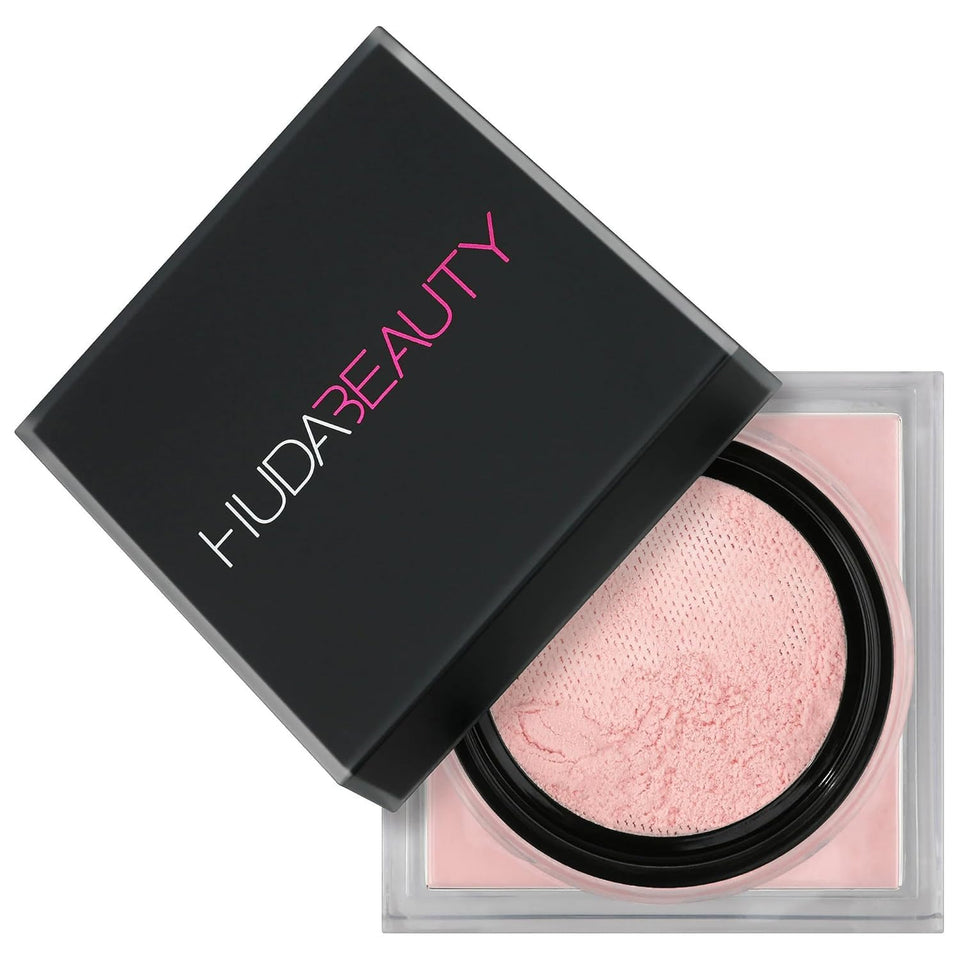 HUDA front packaging showing Cherry Blossom powder and brand for shelf appeal