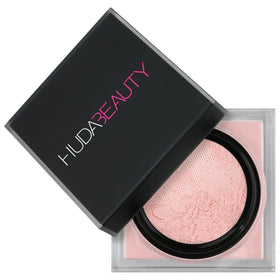 HUDA open sifter top revealing fine powder and easy dispensing benefit