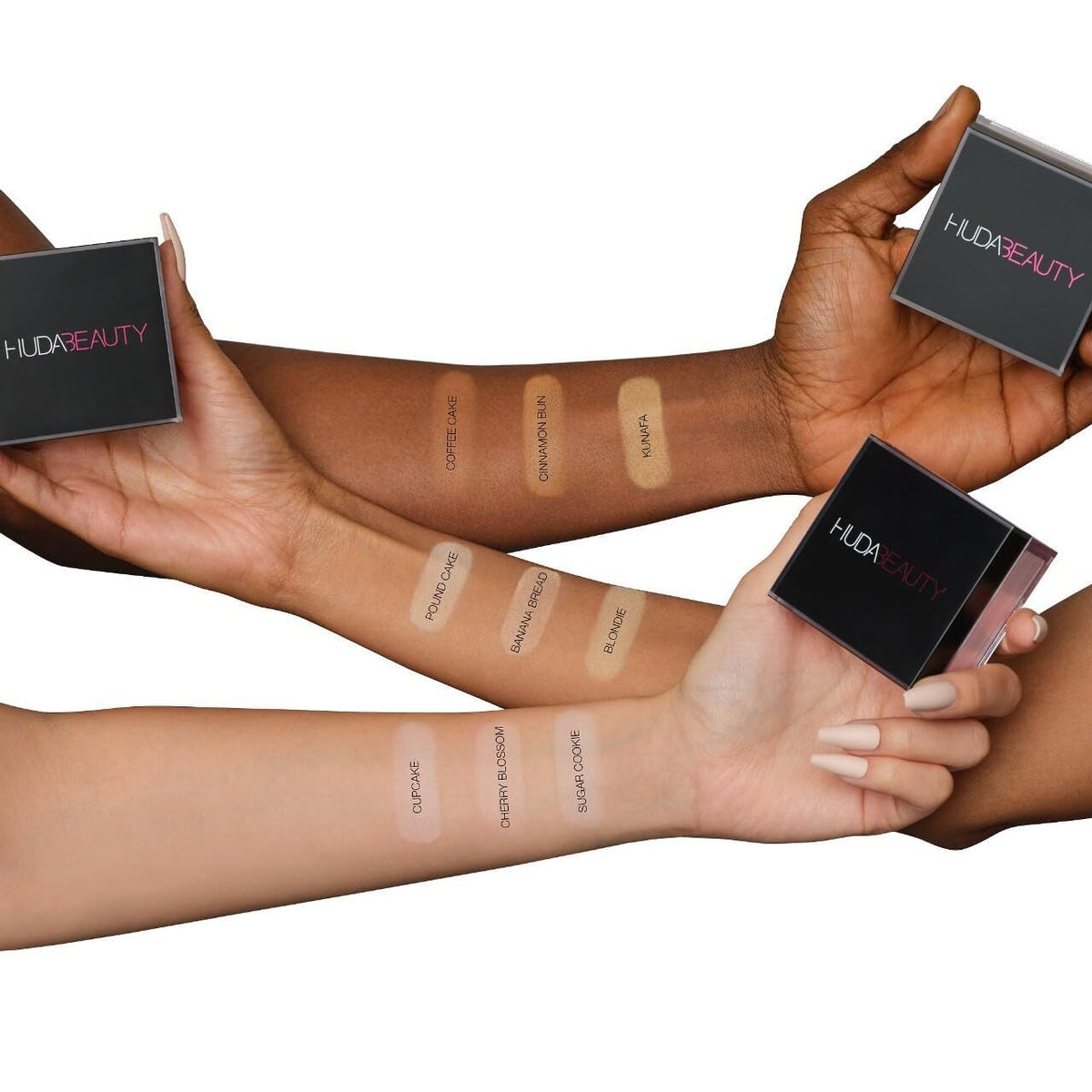 HUDA under-eye demo showing brightening benefit and refreshed look