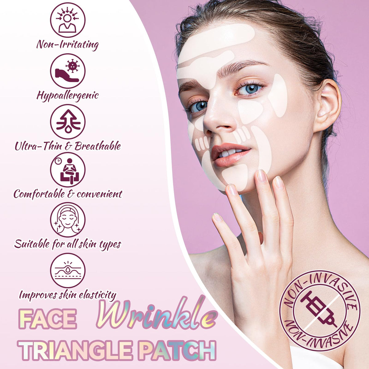 HULEIWA eye patches on skin demonstrating gentle adhesion and comfort
