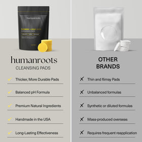 humanroots ingredients flatlay with turmeric lemon peel and green tea for antioxidants