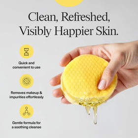 humanroots single pad soaked in formula showing turmeric and kojic clarity