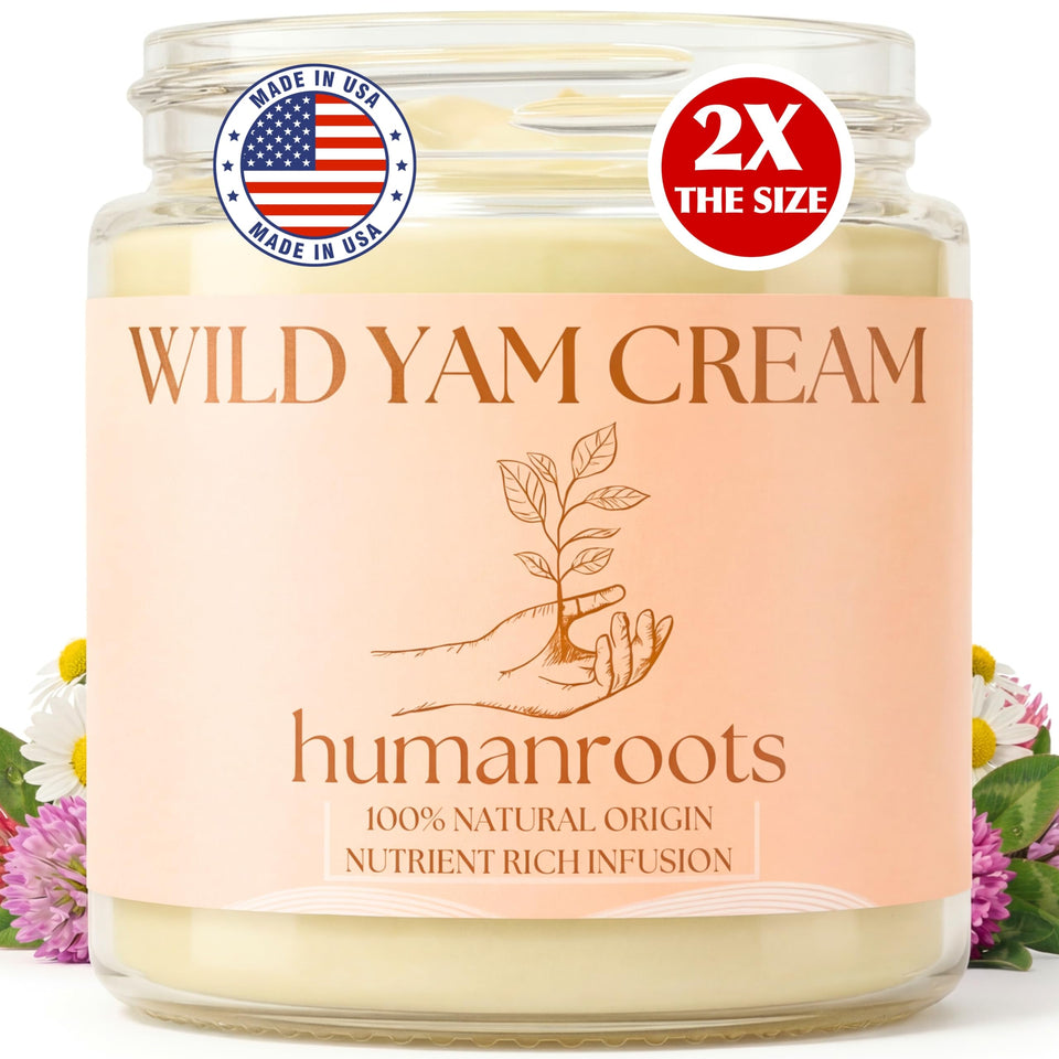 humanroots front jar view showing clean organic packaging and benefit of natural ingredients