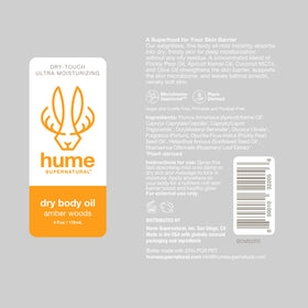 HUME SUPERNATURAL flatlay with prickly pear oil emphasizing natural nutrients