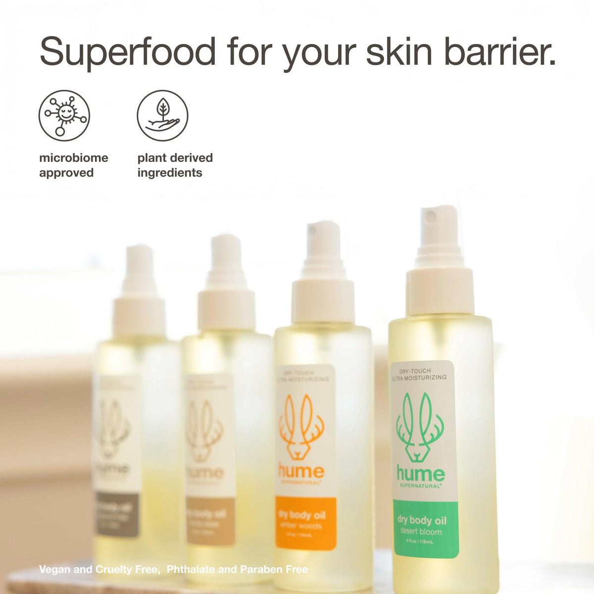 HUME SUPERNATURAL label detail focusing on ingredient list and non-toxic promise