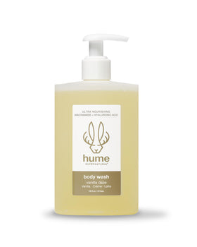 HUME SUPERNATURAL front bottle view showing Vanilla Daze and nourishing benefits