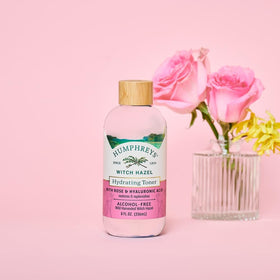Humphreys bottle label detail emphasizing natural, alcohol-free formula benefit