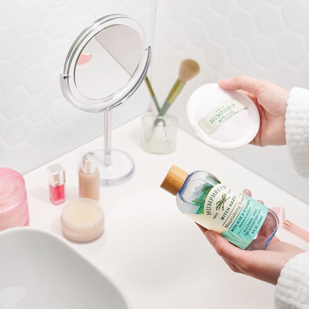 Humphreys bottle staged on bathroom shelf showing everyday routine convenience benefit
