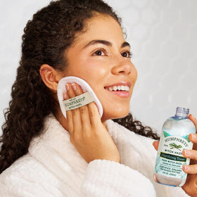 Humphreys bottle in hand illustrating true product size