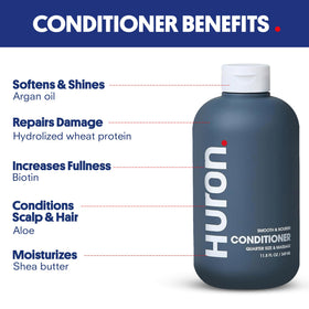 Huron creamy conditioner texture close-up showing rich hydration and smoothness