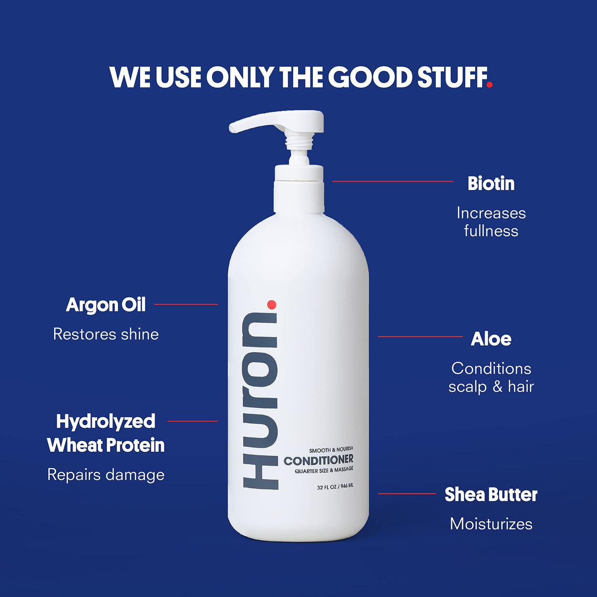 Huron conditioner creamy texture close-up showing rich hydration and smoothing benefit