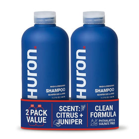 Huron front packaging showing clean two-bottle set with citrus scent benefit
