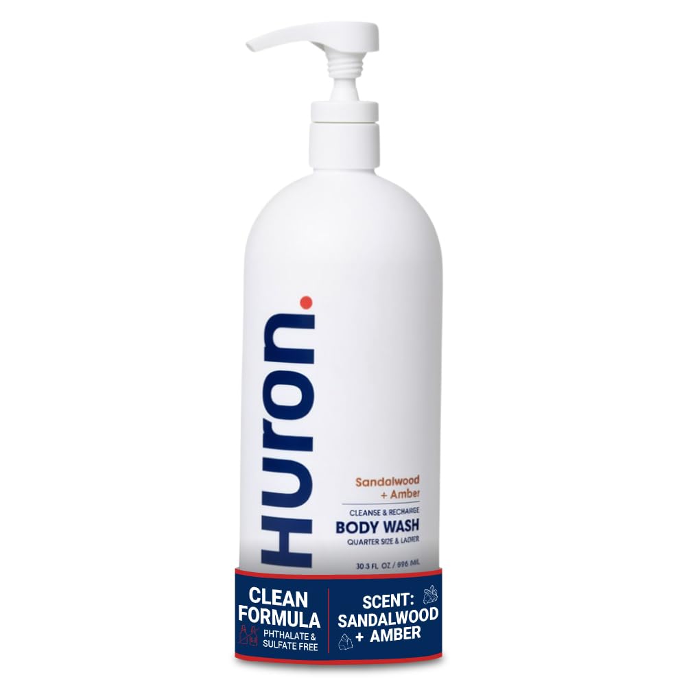 Huron bottle front packaging showing scent and volume for everyday use