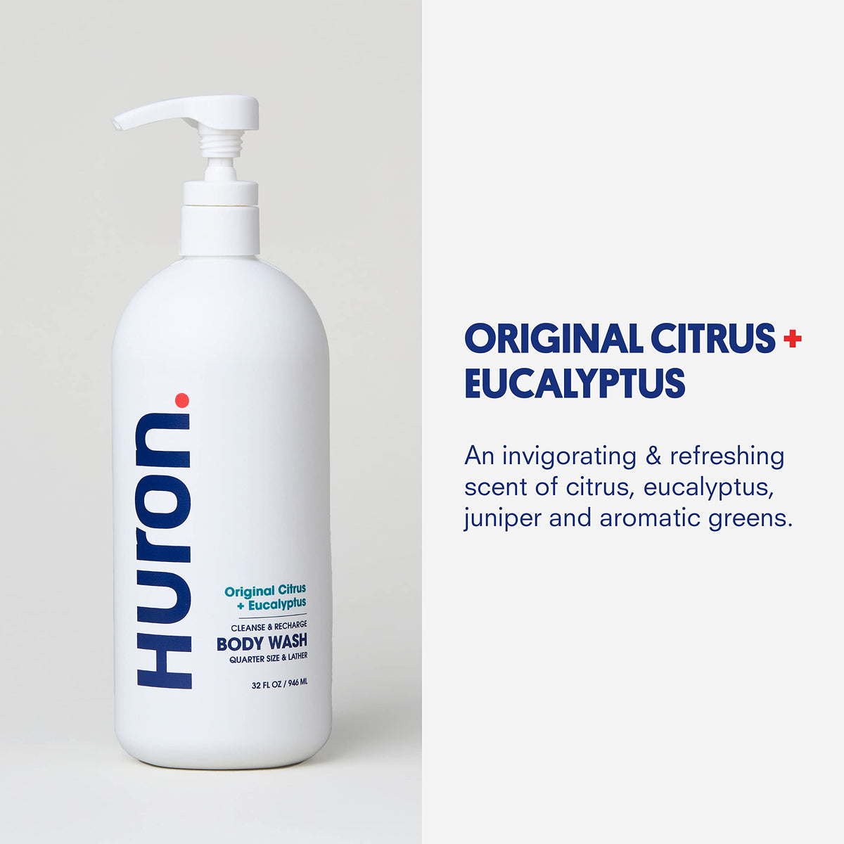 Huron ingredients panel showing clean formulation and free-from claims for reassurance