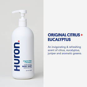 Huron ingredients panel showing clean formulation and free-from claims for reassurance