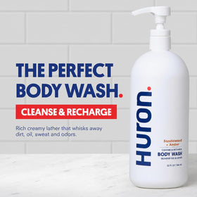 Huron pump close-up demonstrating easy dispensing and controlled pour