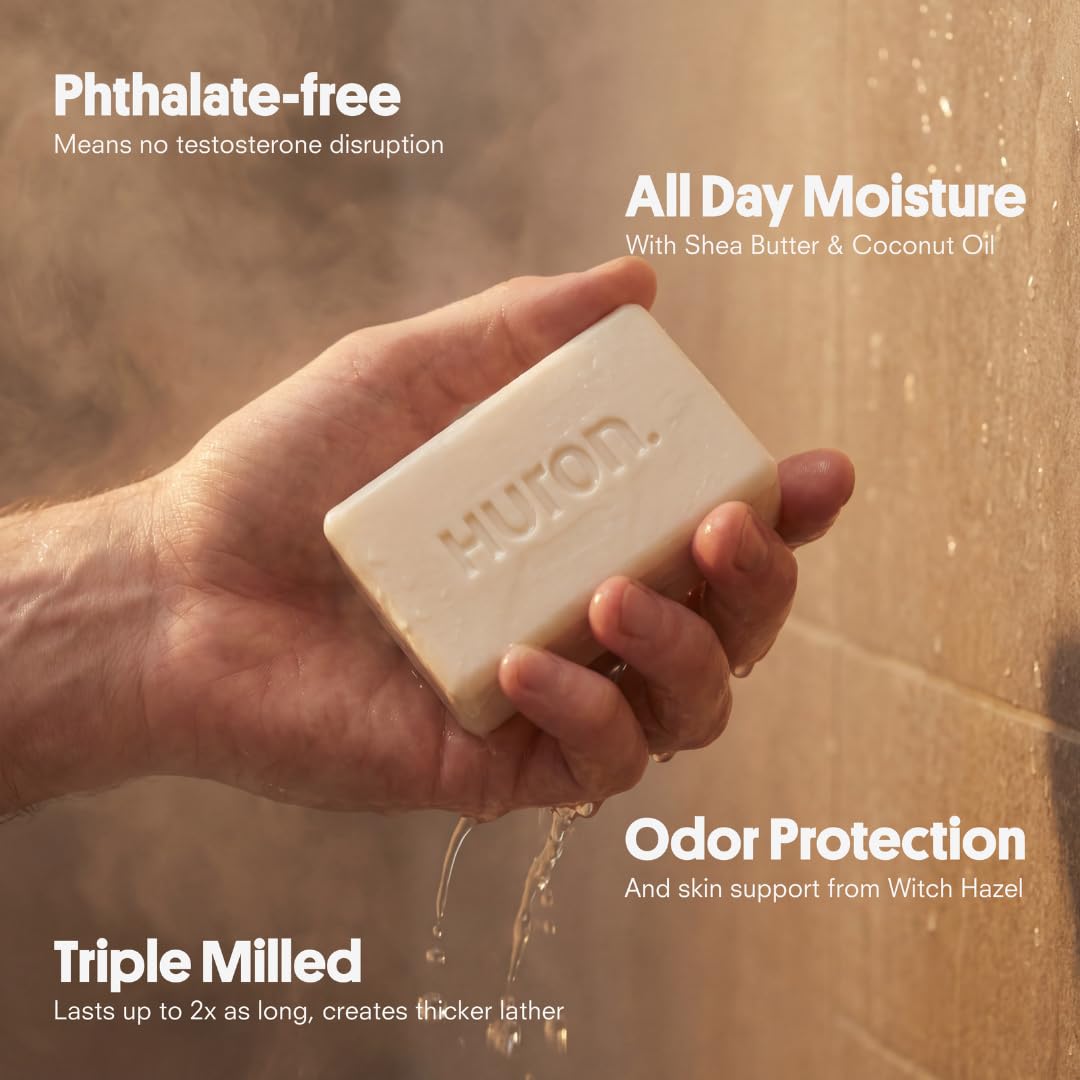 Huron close-up of soap bar texture highlighting moisturizing surface