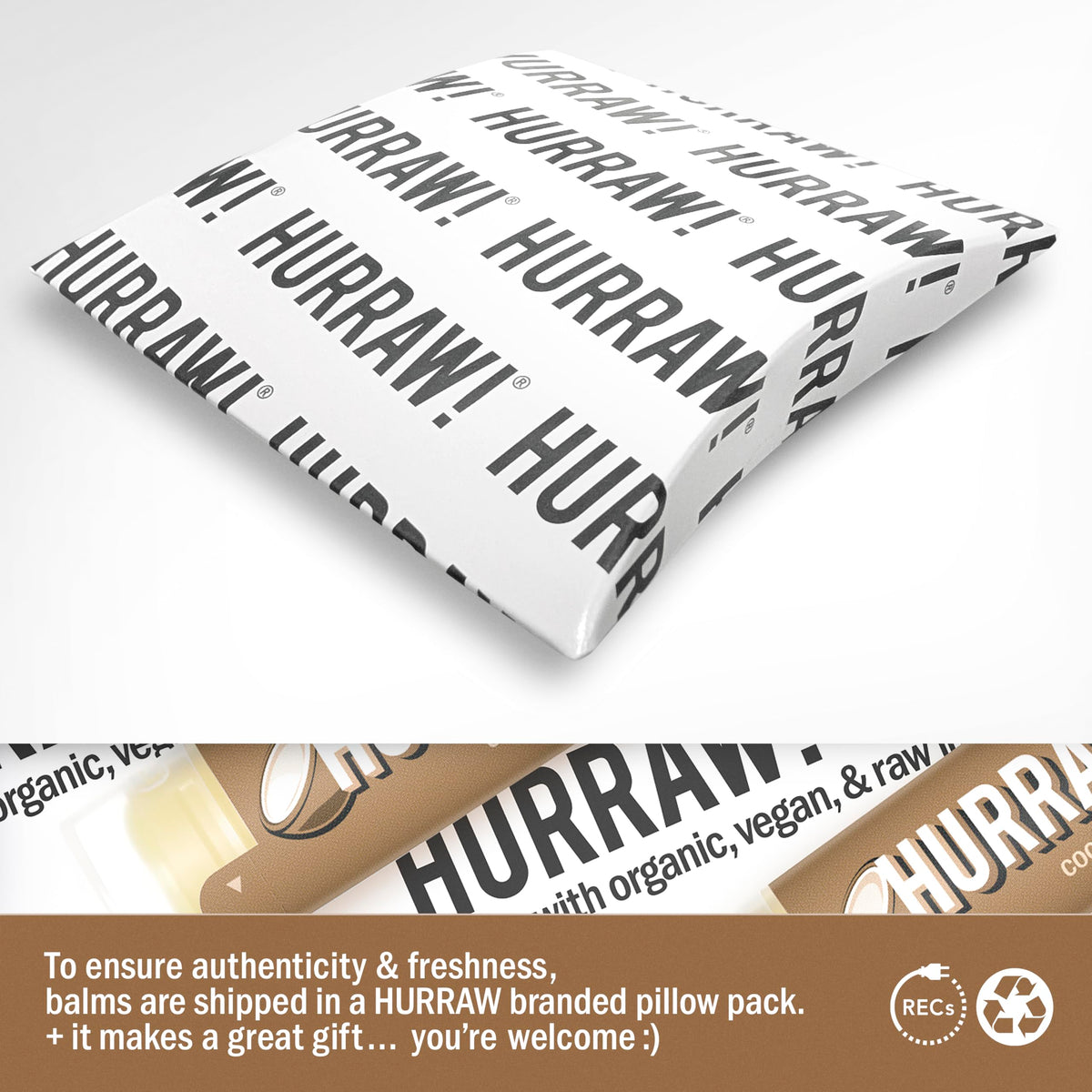 HURRAW! coconut balm texture swirl highlighting creamy, non-greasy moisturization