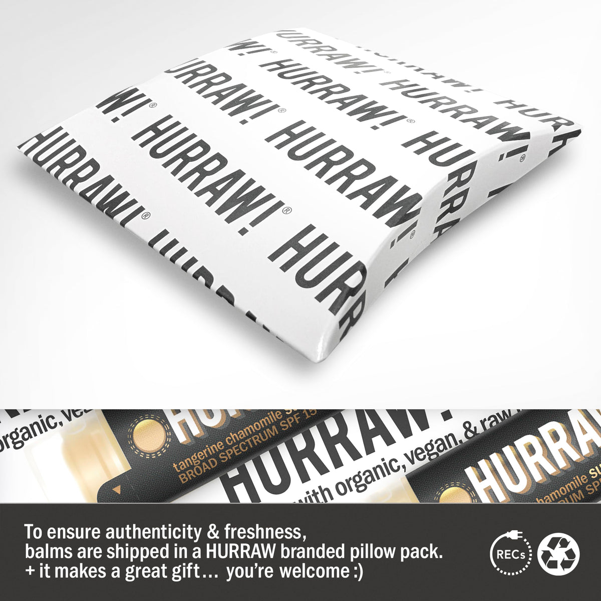 HURRAW! tube held in hand for size, travel-friendly and pocket-ready