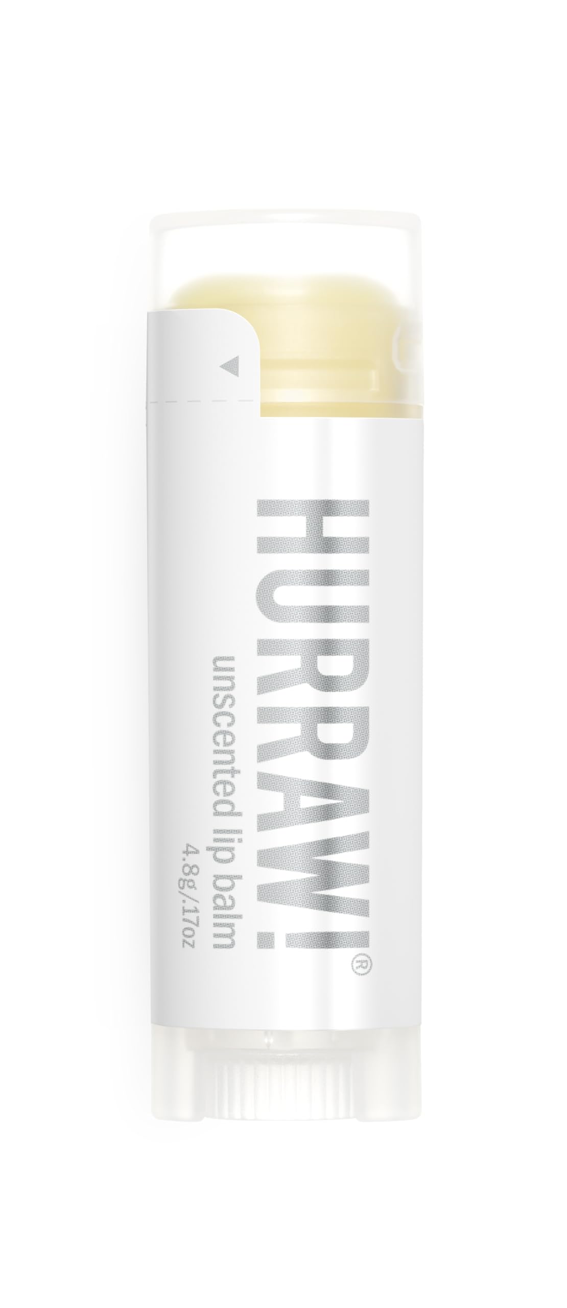 HURRAW! front packaging showing unscented lip balm and brand